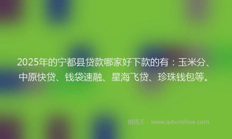 2025年的宁都县贷款哪家好下款的有：玉米分、中原快贷、钱袋速融、星海飞贷、珍珠钱包等。