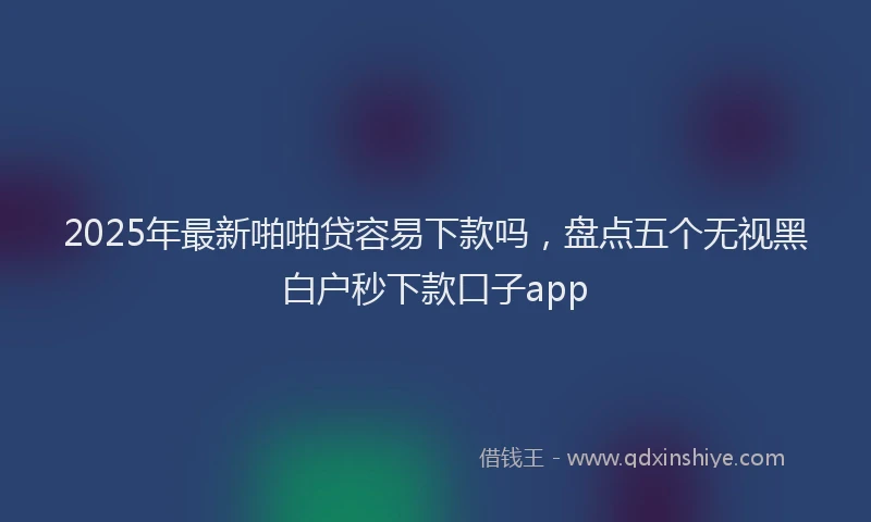 2025年最新啪啪贷容易下款吗，盘点五个无视黑白户秒下款口子app