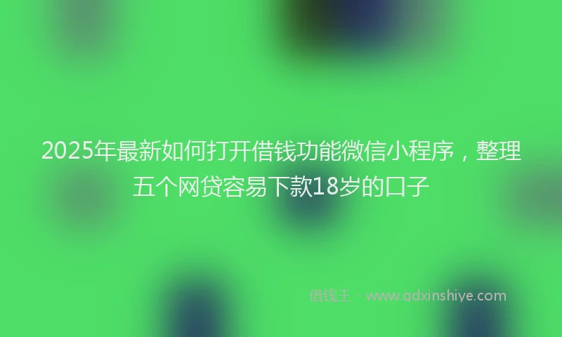 2025年最新如何打开借钱功能微信小程序，整理五个网贷容易下款18岁的口子