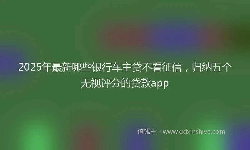 2025年最新哪些银行车主贷不看征信，归纳五个无视评分的贷款app