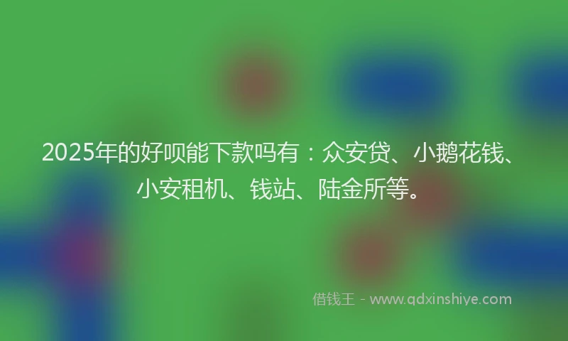 2025年的好呗能下款吗有：众安贷、小鹅花钱、小安租机、钱站、陆金所等。