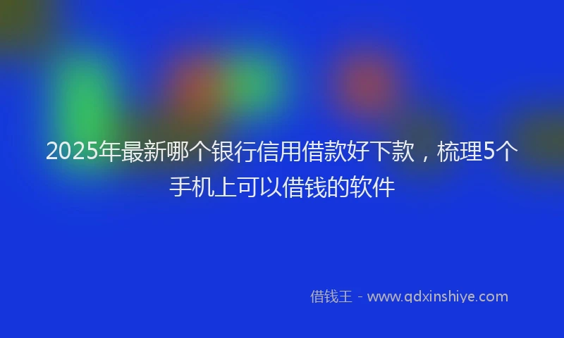 2025年最新哪个银行信用借款好下款，梳理5个手机上可以借钱的软件