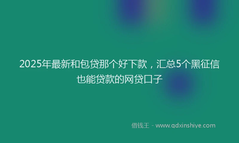 2025年最新和包贷那个好下款，汇总5个黑征信也能贷款的网贷口子