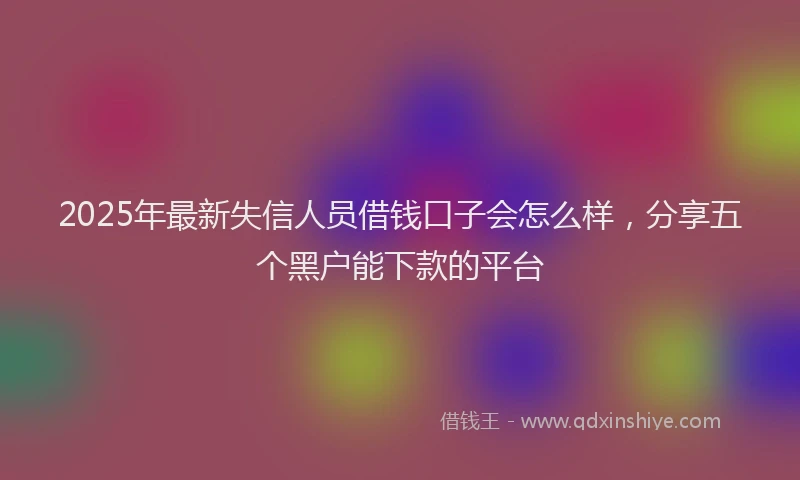 2025年最新失信人员借钱口子会怎么样，分享五个黑户能下款的平台