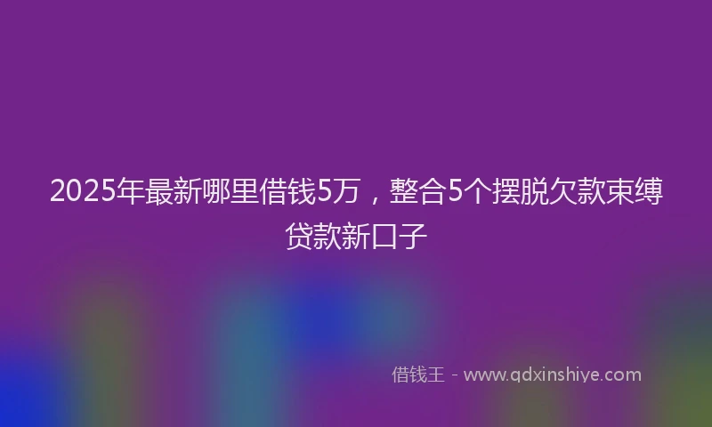 2025年最新哪里借钱5万，整合5个摆脱欠款束缚贷款新口子