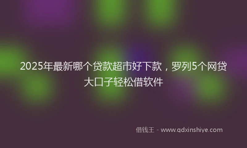 2025年最新哪个贷款超市好下款，罗列5个网贷大口子轻松借软件