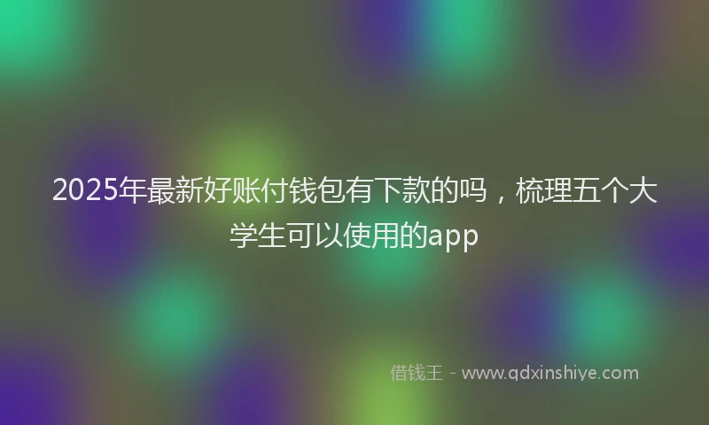 2025年最新好账付钱包有下款的吗，梳理五个大学生可以使用的app