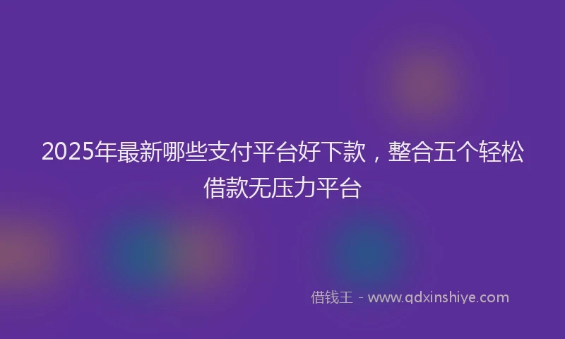 2025年最新哪些支付平台好下款，整合五个轻松借款无压力平台