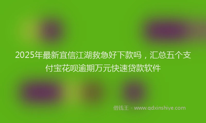 2025年最新宜信江湖救急好下款吗，汇总五个支付宝花呗逾期万元快速贷款软件