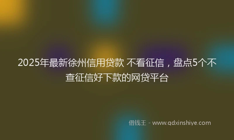 2025年最新徐州信用贷款 不看征信，盘点5个不查征信好下款的网贷平台