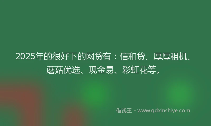 2025年的很好下的网贷有：信和贷、厚厚租机、蘑菇优选、现金易、彩虹花等。