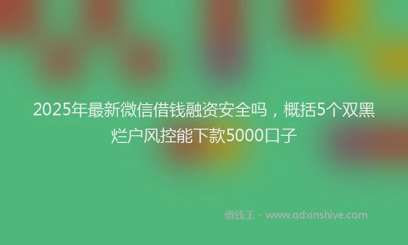 2025年最新微信借钱融资安全吗，概括5个双黑烂户风控能下款5000口子
