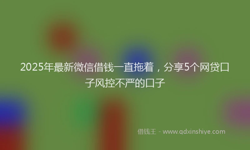 2025年最新微信借钱一直拖着，分享5个网贷口子风控不严的口子
