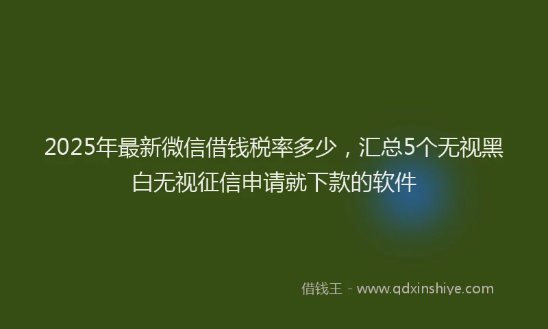 2025年最新微信借钱税率多少，汇总5个无视黑白无视征信申请就下款的软件