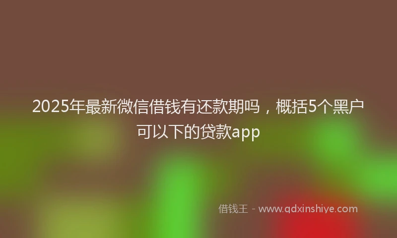 2025年最新微信借钱有还款期吗，概括5个黑户可以下的贷款app
