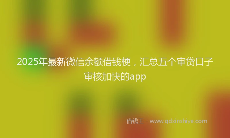2025年最新微信余额借钱梗，汇总五个审贷口子审核加快的app