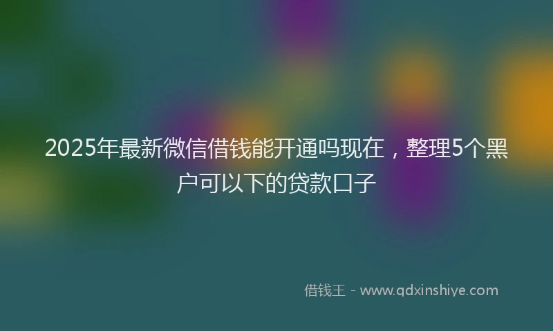 2025年最新微信借钱能开通吗现在，整理5个黑户可以下的贷款口子