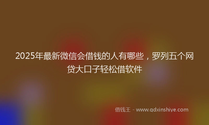 2025年最新微信会借钱的人有哪些，罗列五个网贷大口子轻松借软件