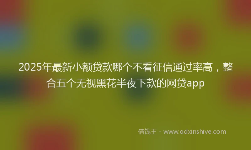 2025年最新小额贷款哪个不看征信通过率高，整合五个无视黑花半夜下款的网贷app