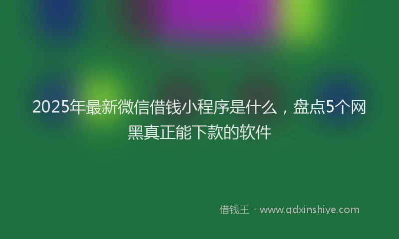 2025年最新微信借钱小程序是什么，盘点5个网黑真正能下款的软件