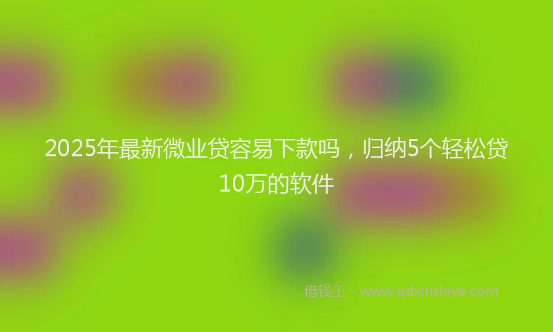 2025年最新微业贷容易下款吗，归纳5个轻松贷10万的软件