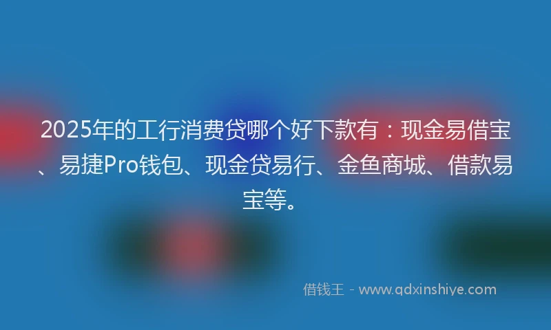 2025年的工行消费贷哪个好下款有：现金易借宝、易捷Pro钱包、现金贷易行、金鱼商城、借款易宝等。