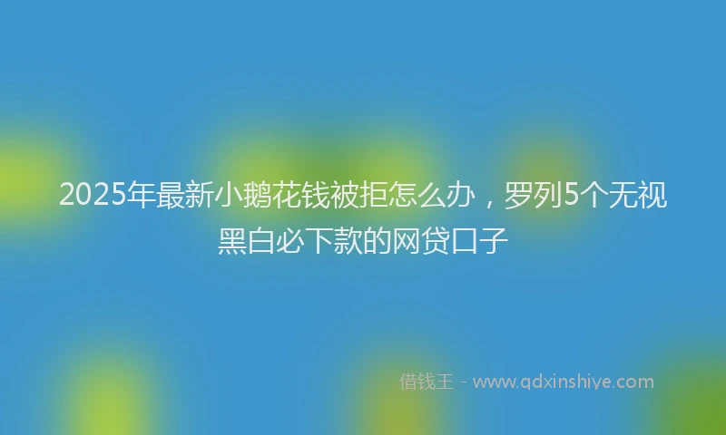 2025年最新小鹅花钱被拒怎么办，罗列5个无视黑白必下款的网贷口子