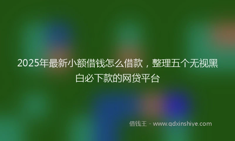 2025年最新小额借钱怎么借款，整理五个无视黑白必下款的网贷平台