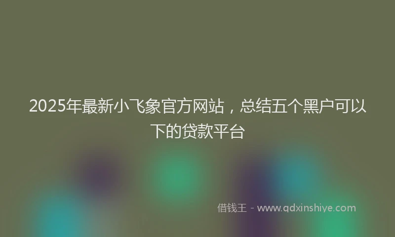 2025年最新小飞象官方网站，总结五个黑户可以下的贷款平台