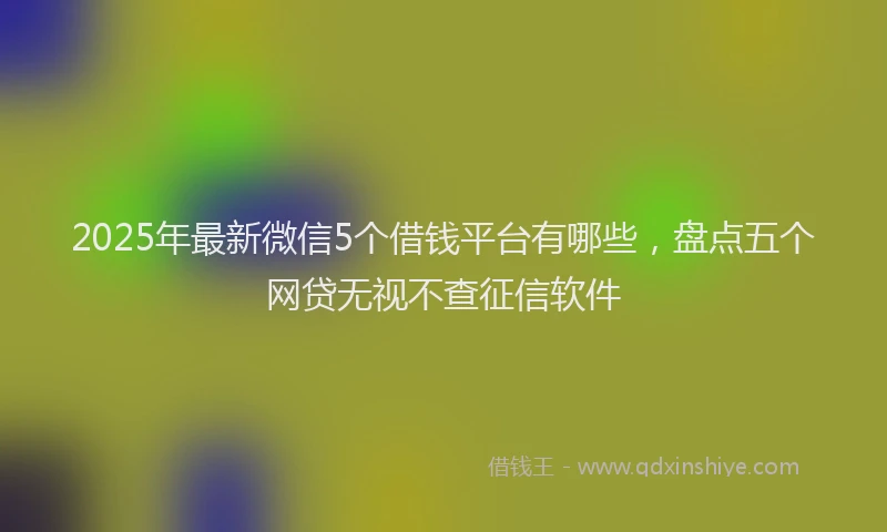 2025年最新微信5个借钱平台有哪些，盘点五个网贷无视不查征信软件