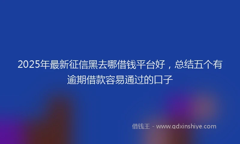 2025年最新征信黑去哪借钱平台好，总结五个有逾期借款容易通过的口子