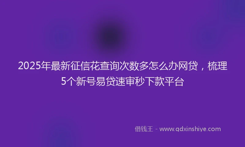2025年最新征信花查询次数多怎么办网贷，梳理5个新号易贷速审秒下款平台
