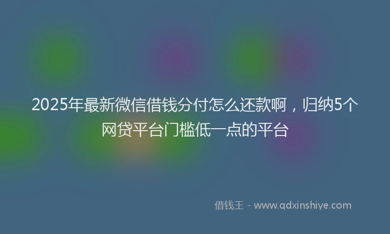 2025年最新微信借钱分付怎么还款啊，归纳5个网贷平台门槛低一点的平台