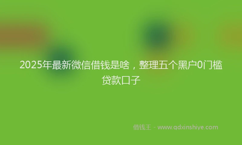 2025年最新微信借钱是啥，整理五个黑户0门槛贷款口子