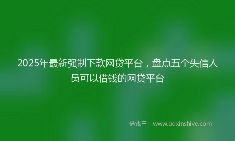 2025年最新强制下款网贷平台，盘点五个失信人员可以借钱的网贷平台