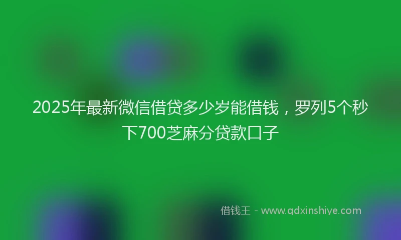 2025年最新微信借贷多少岁能借钱，罗列5个秒下700芝麻分贷款口子