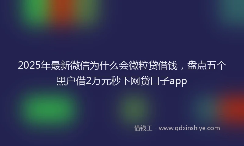 2025年最新微信为什么会微粒贷借钱，盘点五个黑户借2万元秒下网贷口子app