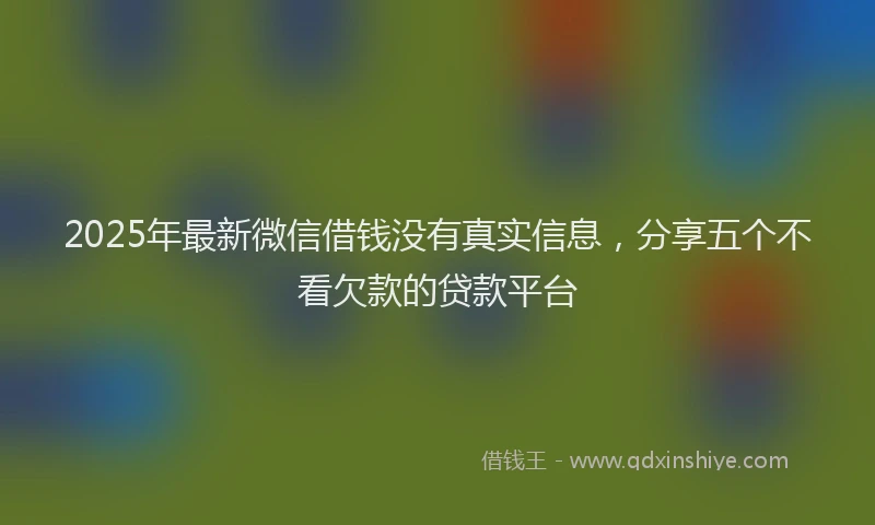2025年最新微信借钱没有真实信息，分享五个不看欠款的贷款平台