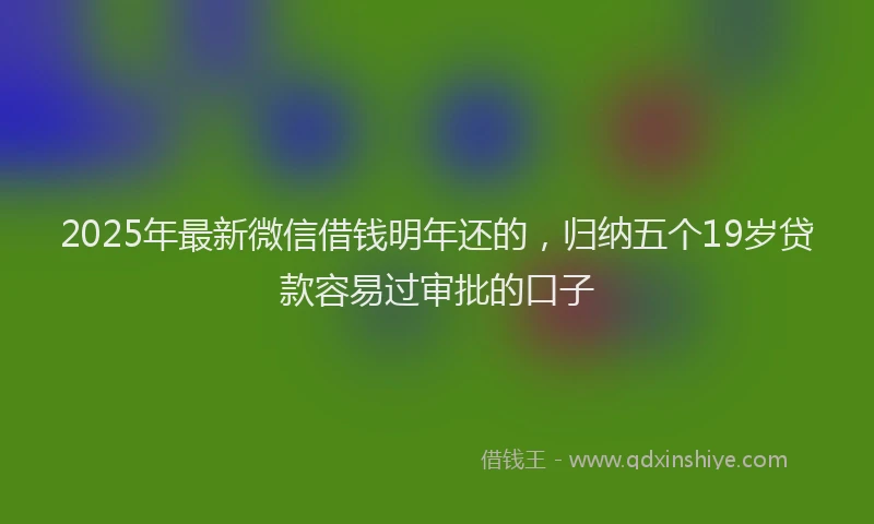 2025年最新微信借钱明年还的，归纳五个19岁贷款容易过审批的口子