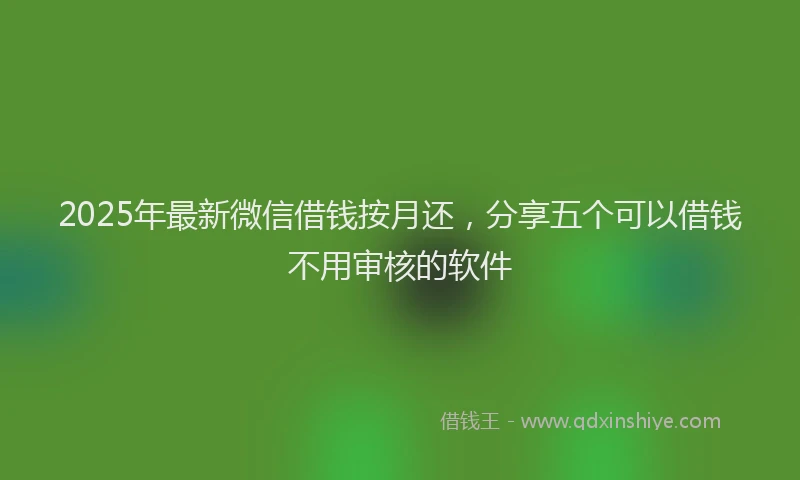2025年最新微信借钱按月还，分享五个可以借钱不用审核的软件
