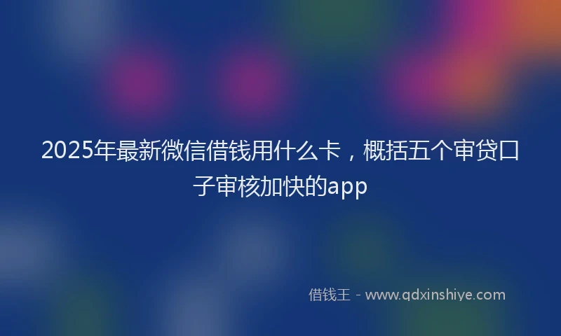 2025年最新微信借钱用什么卡，概括五个审贷口子审核加快的app