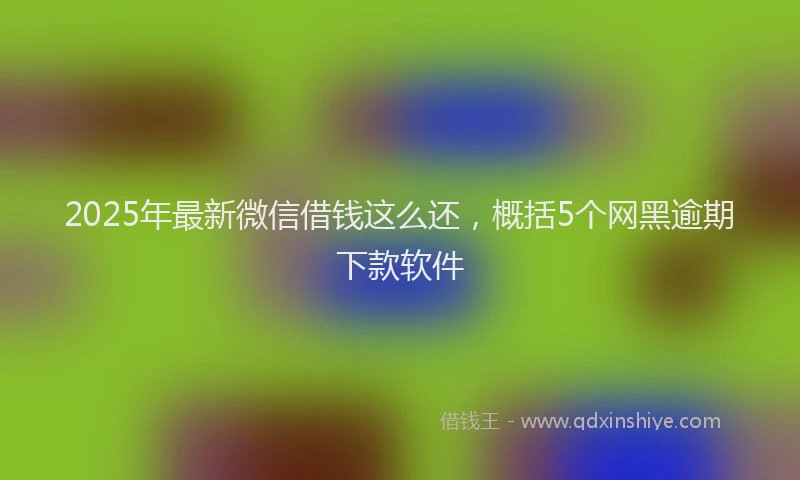 2025年最新微信借钱这么还，概括5个网黑逾期下款软件