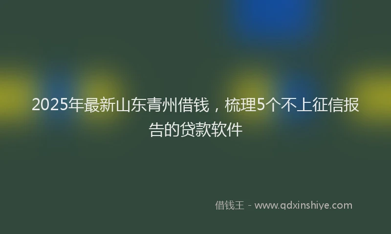 2025年最新山东青州借钱，梳理5个不上征信报告的贷款软件