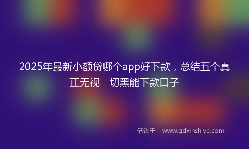 2025年最新小额贷哪个app好下款，总结五个真正无视一切黑能下款口子