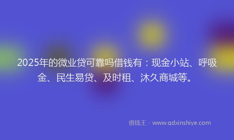 2025年的微业贷可靠吗借钱有：现金小站、呼吸金、民生易贷、及时租、沐久商城等。