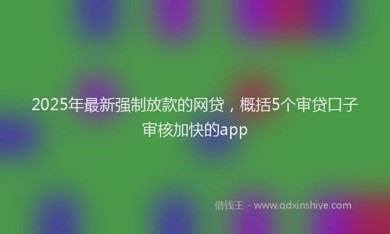 2025年最新强制放款的网贷，概括5个审贷口子审核加快的app
