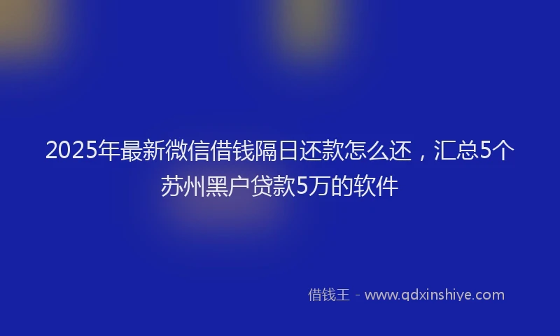 2025年最新微信借钱隔日还款怎么还，汇总5个苏州黑户贷款5万的软件