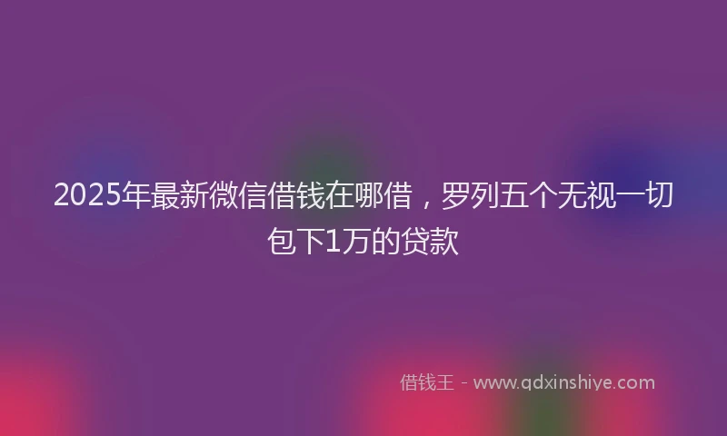 2025年最新微信借钱在哪借，罗列五个无视一切包下1万的贷款