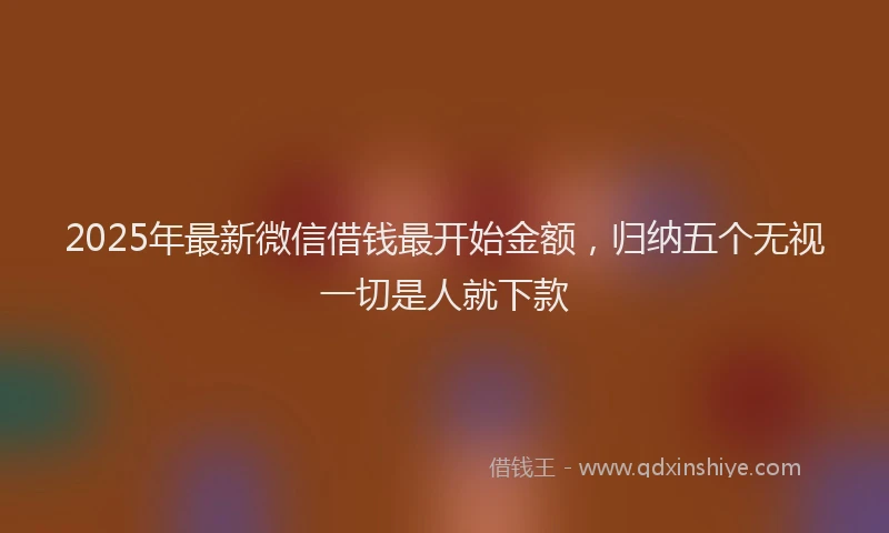 2025年最新微信借钱最开始金额，归纳五个无视一切是人就下款