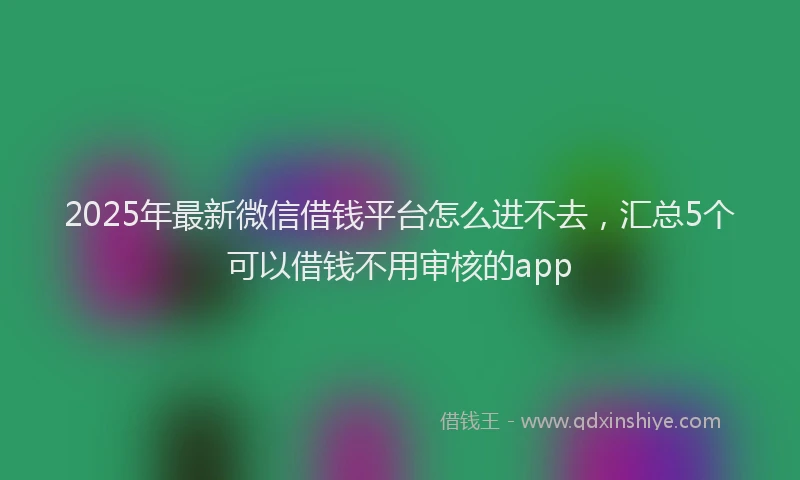 2025年最新微信借钱平台怎么进不去，汇总5个可以借钱不用审核的app